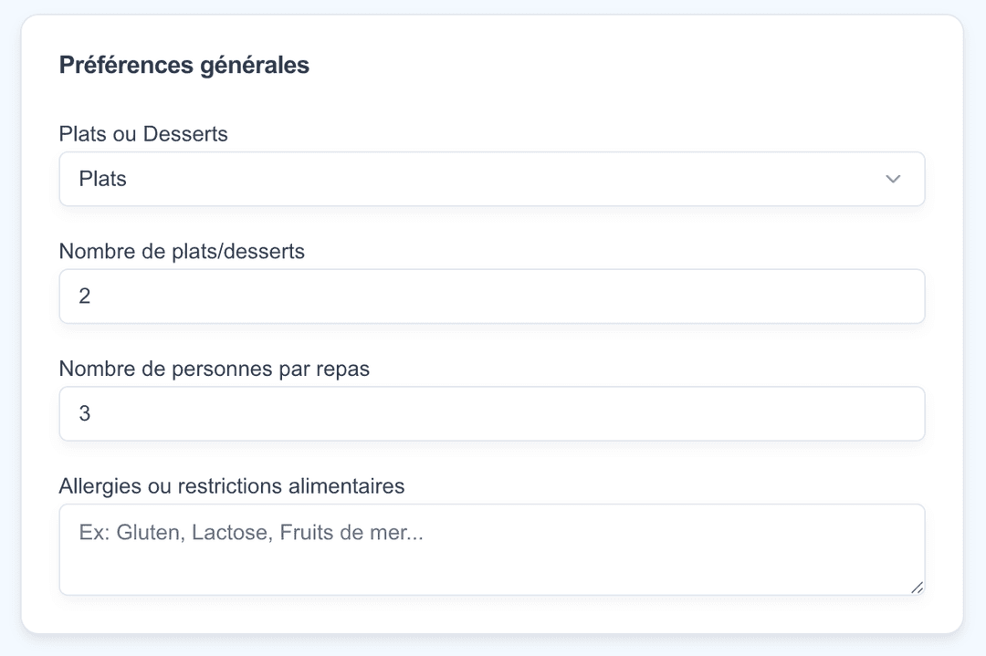 Créer des repas selon tes préférencesusemealplanner.com